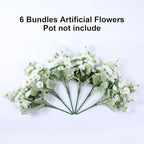 HyeFlora Dahlia Artificial Flowers for Outdoors Spring Summer Decor, 6 Bundles Fake Daisy White Faux Flowers Plants Realistic UV Resistant Silk Flowers for Outside Planter Front Door Yard Garden Home