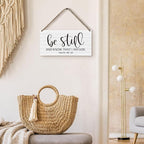huester Christian Wood Plaque Sign, Be Still and Know Wall Decor, Christian Religious Home Wall Decor, Bible Verses Wall Decor, Be Still and Know that I am God Wall Hanging Decor, 12x6 inches