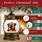 Christmas Nativity Snow Globe, Nativity Musical Snow Globe Lantern Lights with 6H Timer Battery & USB Powered, Retro Style Holiday Glitter Globe for Xmas Home Decoration Holiday Party Gifts