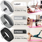 Fabric Resistance Bands for Working Out, 3-Level Non-Slip Exercise Bands for Men and Women, Booty Bands Equipment for Home Workout, Pilates, Yoga, Fitness.