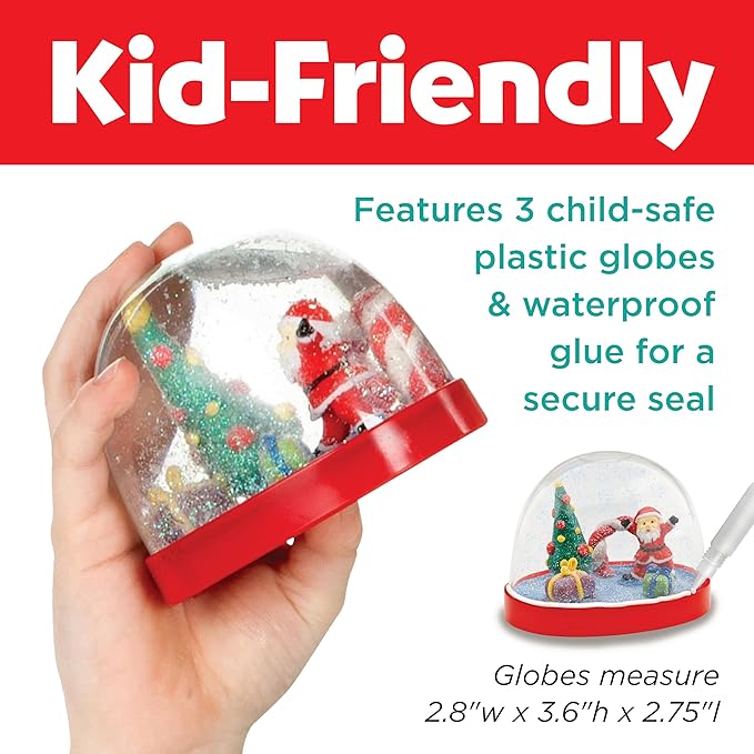 Creativity for Kids Make Your Own Holiday Snow Globes Kit | Sculpt, Decorate & Shake 3 Festive Winter Scenes | DIY Christmas Crafts for Kids to Build Creativity & Fine Motor Skills (Ages 6+)
