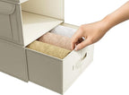 Foldable Fabric Storage Bins for Hanging Closet Organizer, 3-Pack Drawer Inserts for Clothes & Accessories, Beige