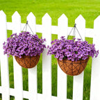 24 Bundles Artificial Flowers for Outdoor Faux Plants for Spring Summer Decoration, UV Resistant Realistic Silk Plastic Fake Flowers Garden Porch Patio Balcony Yard Front Home Decor
