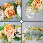 DULRLLY Artificial Peony Flower Swag, 30 in Wedding Arch Flowers, Faux Floral Swag for Lintel, Over The Door Decorative Swag, Rustic Artificial Floral Swag for Home Decor (4)