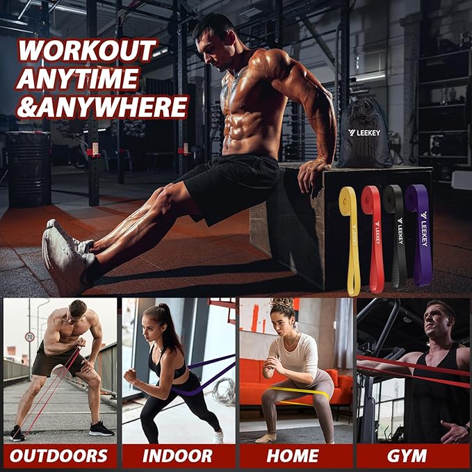 LEEKEY Resistance Bands, Exercise Bands,Pull Up Assist Bands - Bands for Working Out,Band for Men and Women Fitness Training, Physical Therapy,Home Workouts