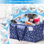 HomeHacks Moving Bags, Extra Large Size Moving Boxes, Heavy Duty Luggage Bags with Smooth Zipper and Sturdy Handles, Large Capacity & Easy Loading Storage Totes for Space Saver 125L, 8-Pack, Blue