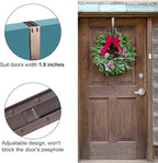 Wreath Hanger Adjustable Door Hanger Wreath Hanger for Front Door 15-24inch,Door Wreath Hook, Hold Up 20lb (Nickle-2 Pack)