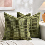Fancy Homi 4 Packs Decorative Throw Pillow Covers for Living Room Couch Bed, Modern Farmhouse Boho Home Décor Accent Cushion Case, 26" x 26", Moss Green
