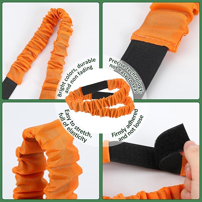 Augshy 3 Legged Race Bands, Assorted Colors Elastic Tie Rope Resistance Bands for Relay Race Game Carnival Field Day Backyard Game Party Supplies