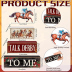 Lineshading 4 Pcs Derby Day Horse Party Decorations Derby Horse Racing Table Decor Wooden  Horseman Centerpiece Decor for Home Office Desk Decorations Holiday Party Supplies