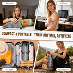 Natural Cork Balance Board Kit, 4-in-1 Foot & Ankle Strengthener – 2 Half-Cylinder Boards, Massage Roller & Ball, Toe Resistance Bands, Carry Bag & Guide for Mobility & Physical Therapy
