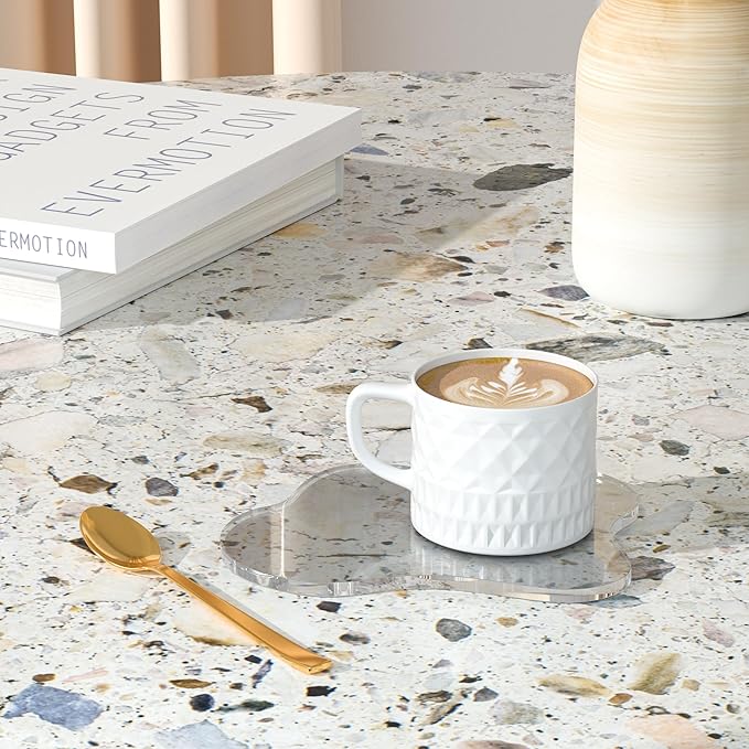 Acrylic 5Pcs/Set Coaster for Desk, Clear Bar Drink Coaster, Clear Cloud Shape Coffee Cup Coaster, Perfect for Tabletop Protection and Accessories Display.