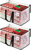 BlissTotes Moving Bags, 93L 2-Pack Storage Bags, Moving Box Heavy Duty Extra Large, Moving Totes with Zipper, Reinforced Handles Boxes for Packaging Moving, Decorative Wreath Storage