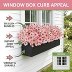 MACTING Artificial Flowers for Outdoors 6 Bundles Fake Spring Flowers UV Resistant No Fade Faux Plastic Flowers for Hanging Planters Window Patio Porch Yard Garden Indoor Outside Decoration,Pink