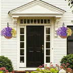 Ivydale Artificial Pansies Hanging Plants, 20 Bundles Fake Flowers for Outdoor Decoration, Silk Pansy Realistic Plants UV Resistant for Front Porch Balconies Yard (3-Mixed Color)
