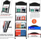 LIWSHWZ Brochure Display Stand,4-Tier Magazine Rack,Floor-Standing Magazine Literature Display Stand with Wheels,High-hardness metal,for Shop Exhibitions Office