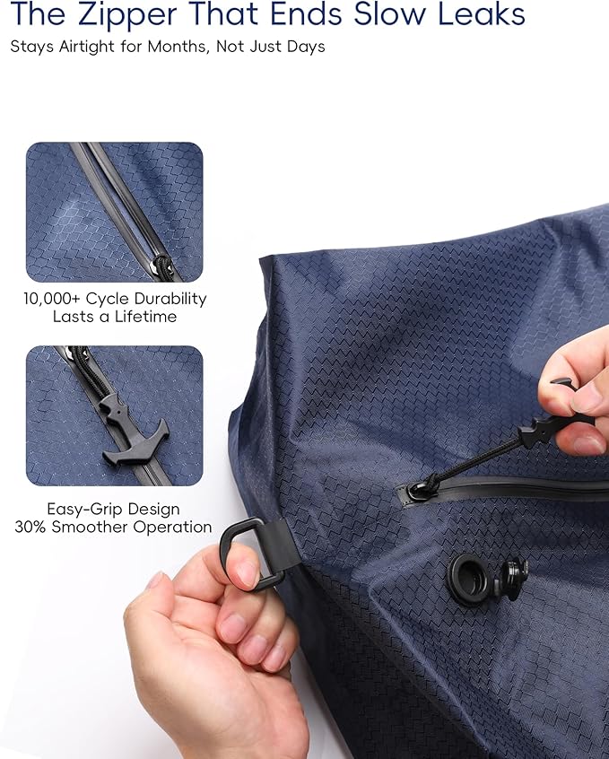 Travel Vacuum Bags with Wireless Pump, Reusable Vacuum Compression Bags for Suitcase, Space Saver for Luggage, Airtight & Waterproof, Perfect for Frequent Travelers & Business Trips (2-Pack)