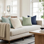 MIULEE Boho Farmhouse Muted Teal Throw Pillow Covers 18x18 Inch Set of 4 Mordern Nordic Cushion Covers Soft Corduroy Spring Home Decor for Couch Bed Sofa Living Room