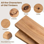 Floating Shelves for Wall, 36"Wx8"D Rustic Solid Elm Wood Floating Shelves Wall Mounted, Round Edge Wall Shelves with Invisible Bracket for Living Room Bathroom Bedroom Kitchen, Set of 2, Natural