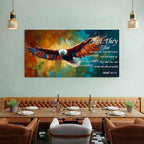 Christian Eagle Wall Art Isaiah 40 31 Poster Bible Verse Wall Decor Inspirational Scripture Canvas Prints Painting Religious Biblical Framed Artwork Bedroom Living Room Home Decoration 29.53x57.87