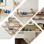 2pcs Small Ceramic Bird Statue and Sculpture for Home Decor Accents,Modern Animal Ornaments for Living Room,Bedroom,Bookshelf,Cabinets,Coffee Table Centerpiece,Cute Knick Knacks for Shelves (Blue)