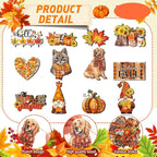 Sintuff 36 Pieces Fall Tree Ornaments Thanksgiving Wooden Hangings Decorations for Small Tree Harvest Vintage Pumpkin Gnome Maple Leaf Party Wood Hanging Sign Fall Autumn Home Party Supplies
