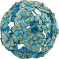 Everydecor Metal Decorative Sphere for Home Decor - Decorative Balls for Shelves, Centerpiece Bowls, Bookshelf - Decoration Orbs Accents for Living Room, Bedroom - Antique Blue Shelf Spheres