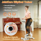 Ksports Mini Elliptical with Optional Handles & Seat, 3 Levels Manual Incline, Quiet Infinite Adjustable Magnetic Resistance, and LED Display – Joint-Friendly and Versatile Design
