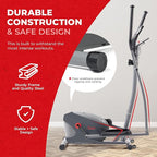Sunny Health & Fitness Upright Elliptical Machine, Full Body Cardio Exercise with Adjustable Resistance, Arm and Leg Workout Machine, SunnyFit App via Bluetooth Optional Electro-Magnetic Resistance