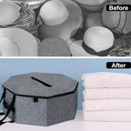 Hat Storage Box,Hat Boxes for Women Storage,Cowboy Hats Holder for Travel,Wide Brims Hat Carrier Case,Stuffed Animal Toy Organizer,Hat Box Closet Organizers and Storage,Hat Boxes for Men