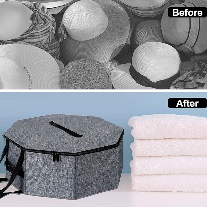Hat Storage Box,Hat Boxes for Women Storage,Cowboy Hats Holder for Travel,Wide Brims Hat Carrier Case,Stuffed Animal Toy Organizer,Hat Box Closet Organizers and Storage,Hat Boxes for Men