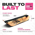 Balance Board for Kids - Slackline Wooden Wobble Board - Slackboard Balance Trainer for Coordination - Training for Skateboard, Snowboard, Football, Soccer, Baseball, Basketball