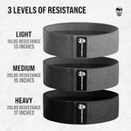 Hip Bands for Booty Workouts | Non Slip Fabric Band Set with 3 Levels - Resistance Bands for Legs & Hip - for Men & Women