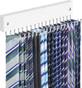 Tie Rack Belt Hanger Wall Mounted, Lomrsiul Non Slip 180 Degree Rotating Tie Organizer for Men Closet with 18 Hooks Closet Organizers and Storage for Tie Belt Necklace Purse Scarf Bag White 1 Pack