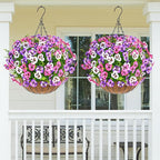 MARTINE MALL 18 Bundles Look Real Artificial Flowers for Outdoors, Realistic Fake Outdoor Flowers UV Resistant Silk Pansy Flower for Outside Faux Flower Plant for Outdoor Porch Yard, Pink+Purple+White
