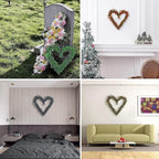 2-Pack 12 Inch Heart Shaped Wire Wreath Frame – Heart Metal Wreath Form with Ring Design, DIY Crafts, and Home Decor – Dark Green Wire Frame for Christmas Holiday & Weddings