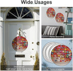 Wall Picture, with Origami Paper Cranes Printed Circular Iron Hanging Picture,Wall Art Decor,Home for Bedroom Living Room Bathroom Decor,Iron Painting 11.8X11.8 in