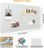 Large Bulletin Board - Foldable 24x18 Inches Cork Board Alternative with 20 Push Pins, Self-Adhesive Felt Bulletin Board for Wall, Home Office Classroom Decor