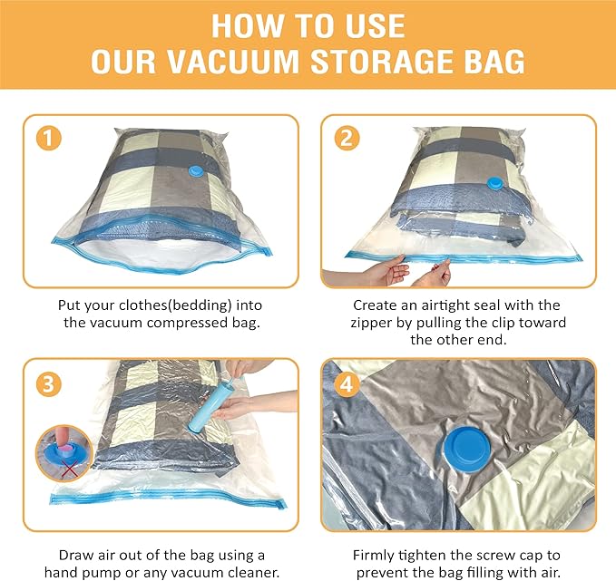 Cozy Essential Vacuum Storage Bags, Compression Space Saver Bags for Clothes, Comforters, Blankets, Pillow, Bedding, Sealer Clothing Storage,10 Jumbo