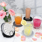 Coasters for Drinks, Coasters Set of 4 - Color, 8 Pack Coaster Set, Absorbent Coaster with Holder, Coffee Table Decor, Living Room Decor for House Warming Gifts