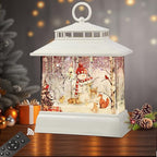 Christmas Snow Globe Lantern Water Glittering Lantern with 8 Songs & 6H Timer Romote Control Christmas Snow Globes USB & Battery Operated for Christmas Festival Decorations Gifts (Snowman)