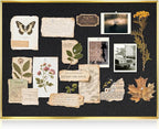 Linen Bulletin Board 24" x 18", Black Fabric Pin Board with Gold Aluminum Frame, Decorative Vision Board for Home Office, Bedroom & Dorm Wall Decor, Includes 10 Push Pins