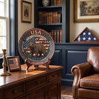 250th Anniversary Decorative Plates 8 Inch Vintage Wildlife Patriotic Decorations Commemorative Plates with Stand Memorial Day 4th of July Veterans Day Home & Office