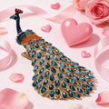Enameled Peacock Jewelry Box - Hand Painted Collectible Figurine with Crystal Rhinestones, Women and Girls for Rings and Earrings Valentine Decor Gifts