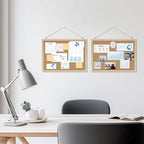 DAHAPYBOO Cork Board Bulletin Board 2 Pack,11X15 Cork Board for Office with Pin Oak Wood Boards,Hanging Corkboards for Office Home School Message Board or Vision Board Decoration
