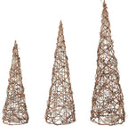 Mud Pie Led Cone Tree Table SITTERS, Brown