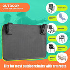 Beach Chair Arm Organizer Wheelchair Side Bag Camping Chair Side Organizer Caddy Storage Bag for Wheelchair/Beach Chair/Camping Chair Arm Accessories for Magazine/Tablet/Drinks