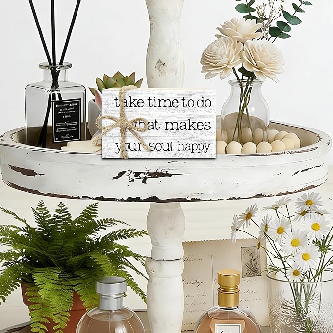 Mini Decorative Books For Home Decor, Small Faux Wood Book Stack Decor, Take Time To Do Funny Stacked Book Decor, Stacked Display Books For Home Mantel Office Nightstand Display, Three Pieces -A(06)