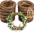 DomeStar 12PCS Natural Grapevine Wreaths, 4 Inch Small Wreath for Wall Decor, Crafts, Rattan Twig DIY Door Hanger for Home Wedding Spring Decorations