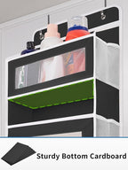 JARLINK Over the Door Organizer Storage, 5 Shelf Hanging Organizer with 5 Large Capacity Pockets, Anti Tilt 44 lb Load Behind Door Storage for Bedroom, Bathroom, Pantry, Nursery, (Black) | Anti Tilt, 44 lb Load, Behind Door Storage